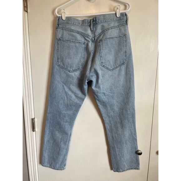 Agolde High Rise Straight Leg button fly jeans distressed Size 30 - Picture 2 of 6
